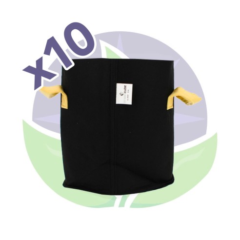 Lot 10 Pots textile 15L - 23 x 23 x 28cm - GreenCube