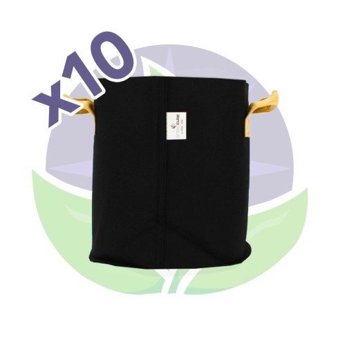 Set of 10 20L Textile Pots - 26 x 26 x 30cm - GreenCube