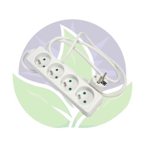 4-socket block - 16A - White